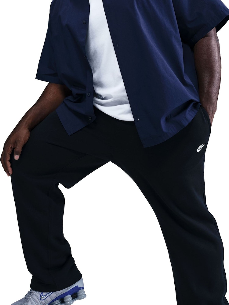 Nike Black Club Fleece Wide Leg Joggers - Image 8 of 8