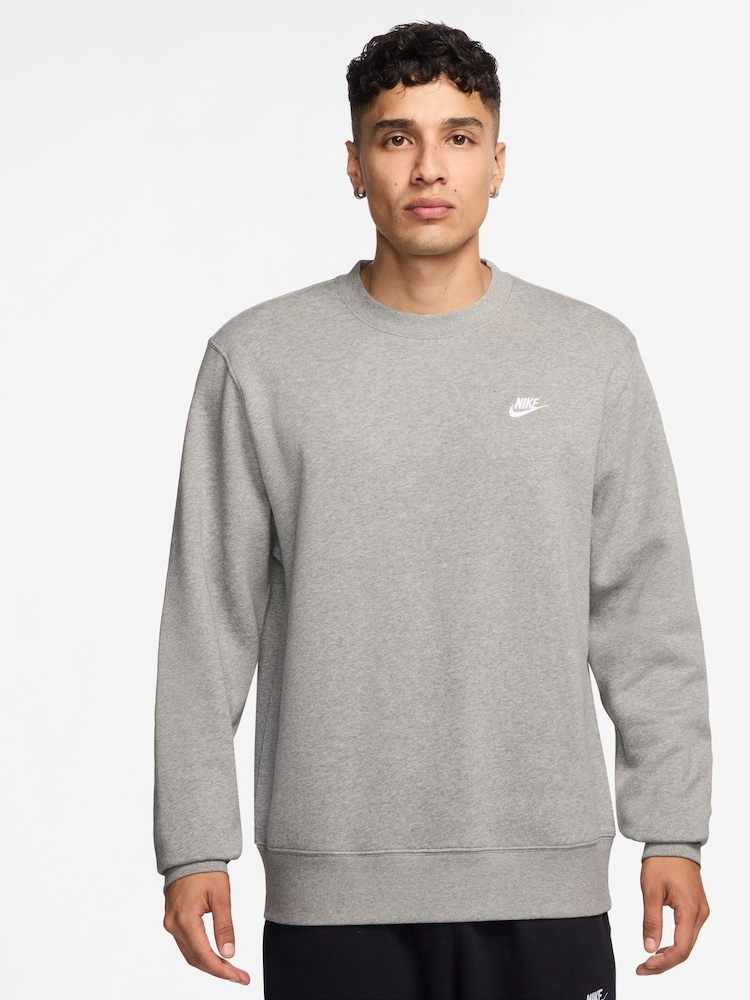 Nike Dark Grey Heather Club Crew Sweatshirt - Image 1 of 3