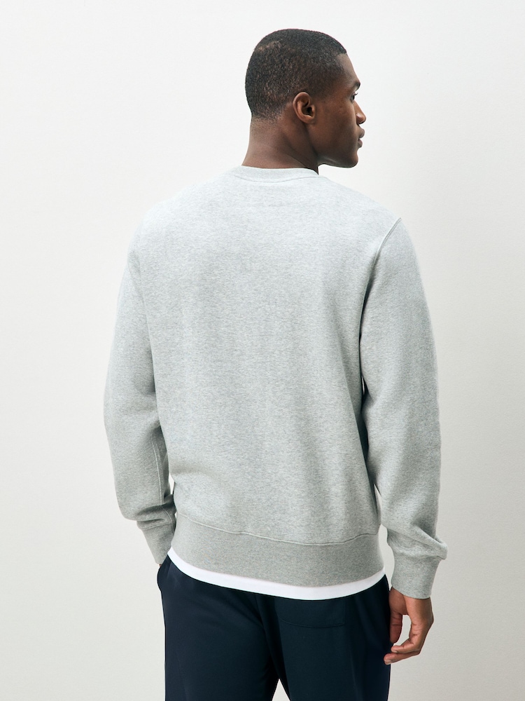 Nike Dark Grey Heather Club Crew Sweatshirt - Image 2 of 4 Nike Dark Grey Heather Club Crew Sweatshirt - Image 2 of 4