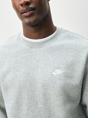Nike Dark Grey Heather Club Crew Sweatshirt - Image 4 of 4