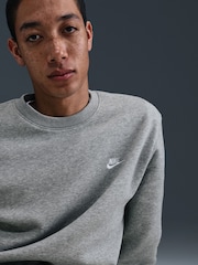 Nike Dark Grey Heather Club Crew Sweatshirt - Image 5 of 10