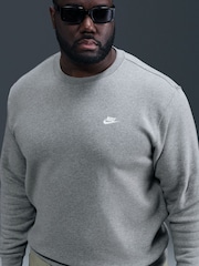 Nike Dark Grey Heather Club Crew Sweatshirt - Image 6 of 10