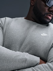 Nike Dark Grey Heather Club Crew Sweatshirt - Image 8 of 10