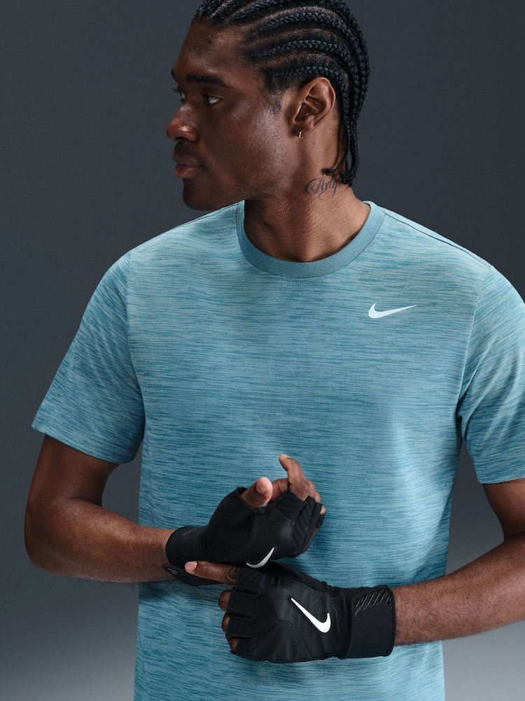 Nike Smokey Blue Dri-FIT Veneer Training T-Shirt - Image 1 of 5 Nike Smokey Blue Dri-FIT Veneer Training T-Shirt - Image 1 of 5