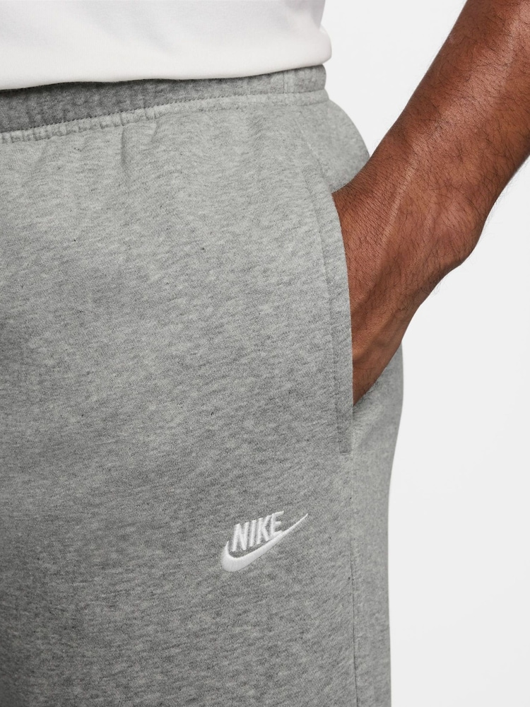 Nike Dark Grey Heather Club Fleece Open Hem Joggers - Image 3 of 3