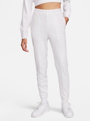 Nike Light Grey High Waisted French Terry Joggers - Image 1 of 9