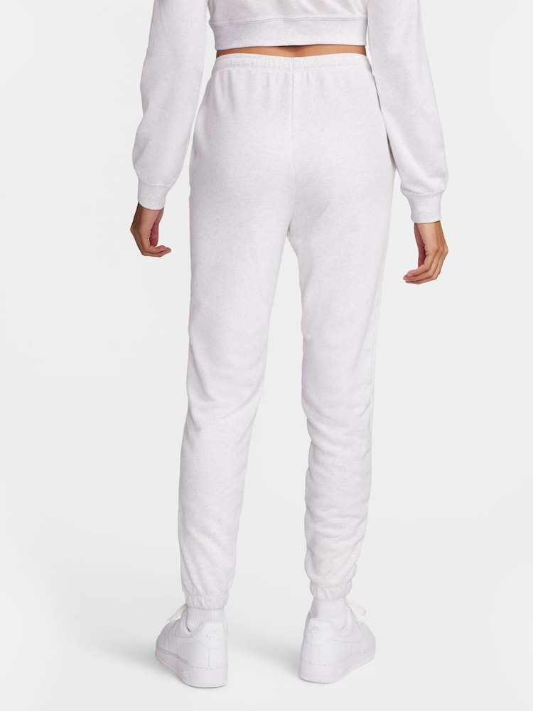 Nike Light Grey High Waisted French Terry Joggers - Image 2 of 9
