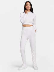 Nike Light Grey High Waisted French Terry Joggers - Image 9 of 9