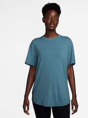 Nike Smokey Blue Dri-Fit One Relaxed Short Sleeve Top - Image 1 of 4