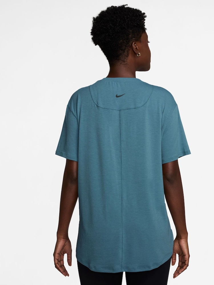 Nike Smokey Blue Dri-Fit One Relaxed Short Sleeve Top - Image 2 of 4