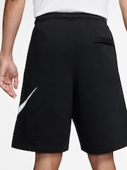 Nike Black Club Fleece Graphic Print Shorts - Image 2 of 4