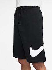 Nike Black Club Fleece Graphic Print Shorts - Image 3 of 4