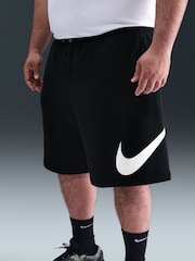 Nike Black Club Fleece Graphic Print Shorts - Image 8 of 10