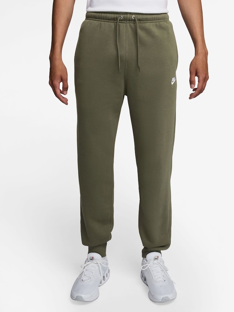 Nike Olive Green Club Fleece Joggers - Image 1 of 3 Nike Olive Green Club Fleece Joggers - Image 1 of 3