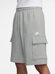 Dunkelgrau meliert - Nike Club Cargoshorts aus Fleece  - Bild 3 von 4