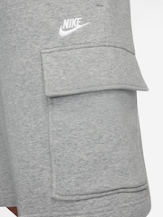Dunkelgrau meliert - Nike Club Cargoshorts aus Fleece  - Bild 4 von 4