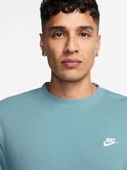 Nike Denim Turquoise Club Crew Sweatshirt - Image 3 of 3