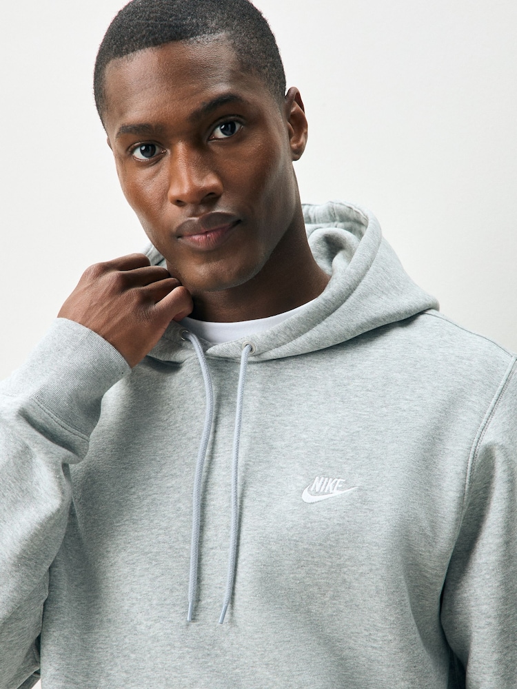 Dunkelgrau meliert - Nike Club Kapuzensweatshirt - Bild 4 von 4