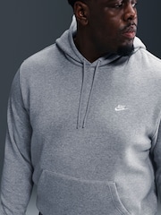 Hellgrau meliert - Nike Club Kapuzensweatshirt - Bild 5 von 10
