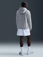 Hellgrau meliert - Nike Club Kapuzensweatshirt - Bild 6 von 10