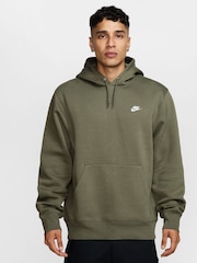 Nike Olive Green Club Pullover Hoodie - Image 1 of 3