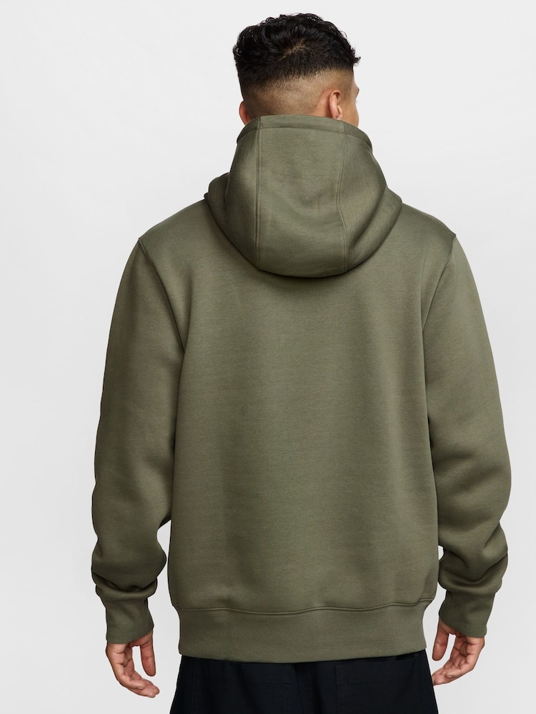 Nike Olive Green Club Pullover Hoodie - Image 2 of 3