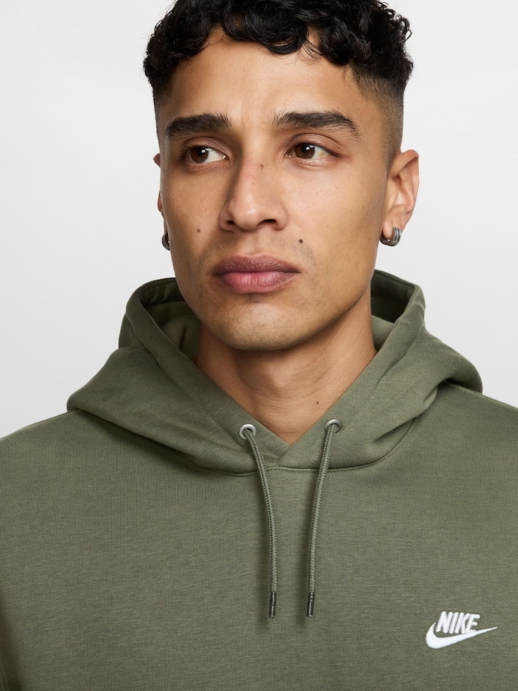 Nike Olive Green Club Pullover Hoodie - Image 3 of 3