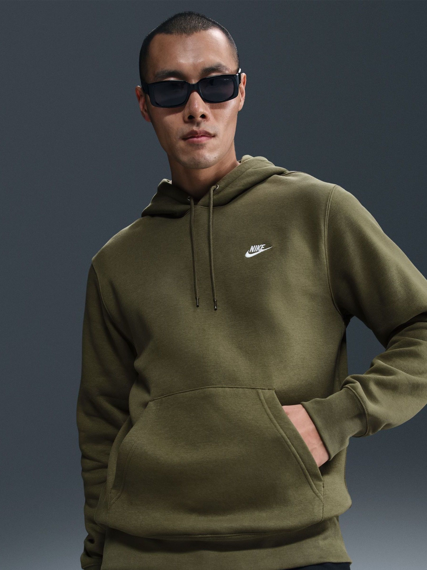 nike club green hoodie