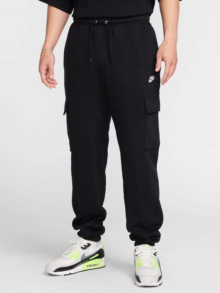 Nike Black Club Fleece Cargo Joggers - Image 1 of 7