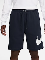 Nike Obsidian Navy Club Fleece Graphic Print Shorts - Image 1 of 4