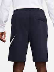 Nike Obsidian Navy Club Fleece Graphic Print Shorts - Image 2 of 4