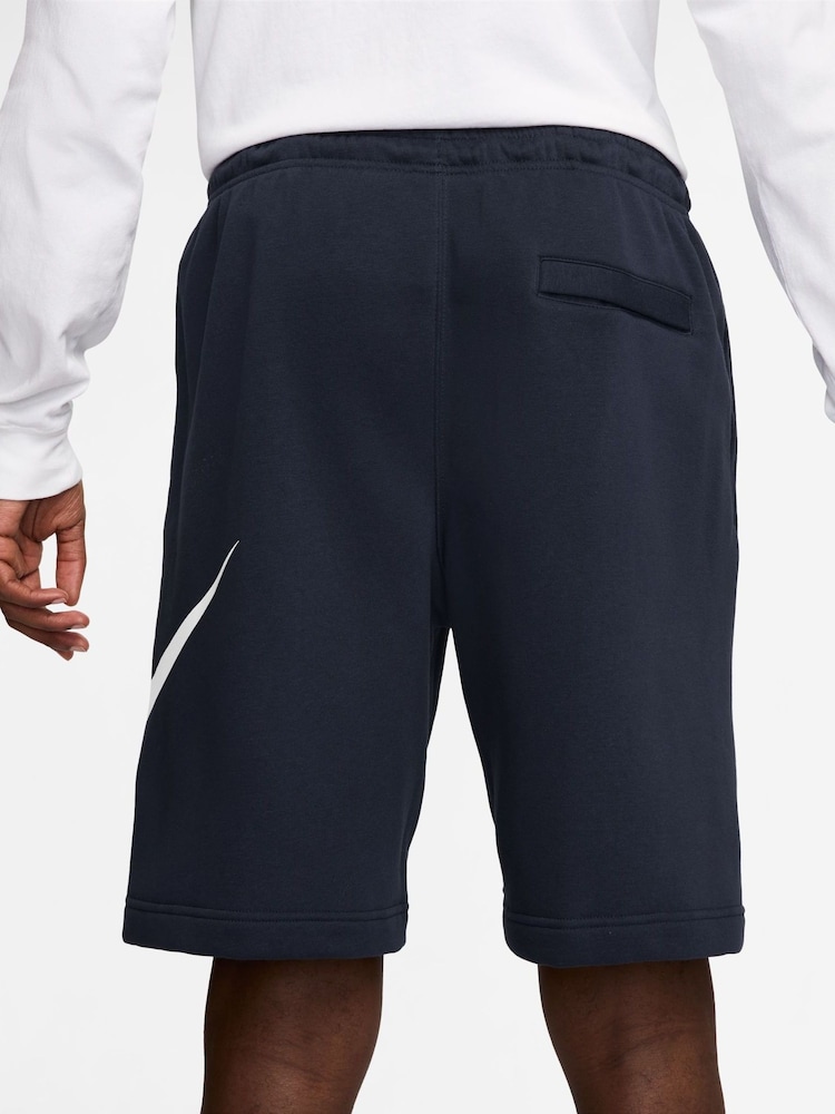 Nike Obsidian Navy Club Fleece Graphic Print Shorts - Image 2 of 4