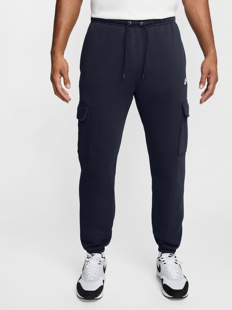 Nike Obsidian Navy Club Fleece Cargo Joggers - Image 1 of 3