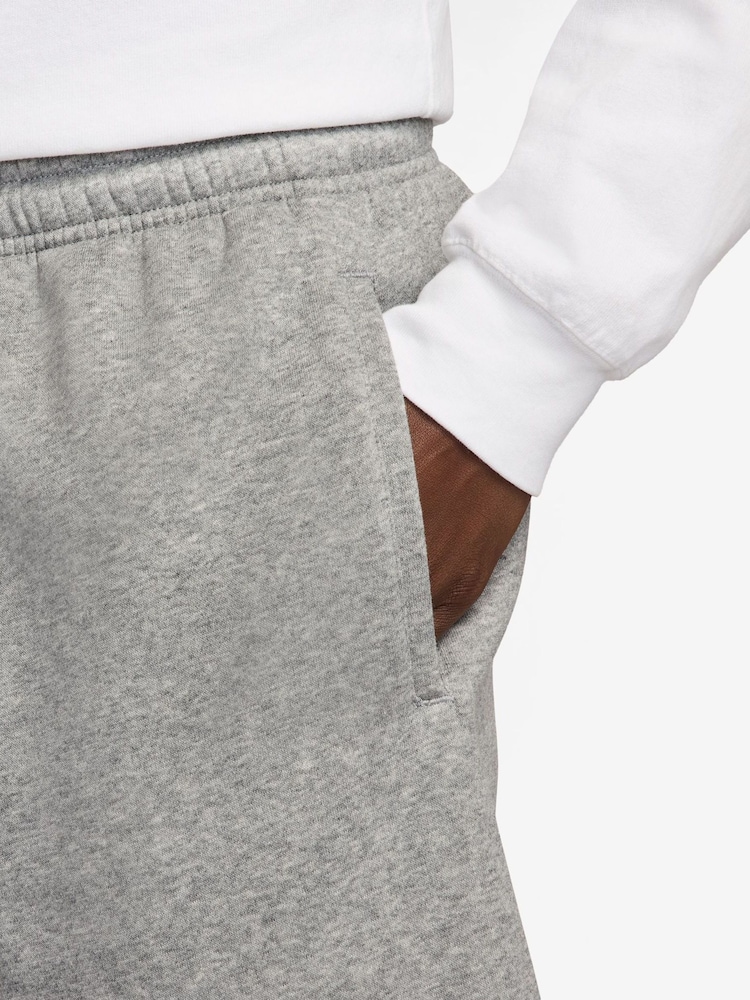 Nike Dark Grey Heather Club Fleece Graphic Print Shorts - Image 4 of 4