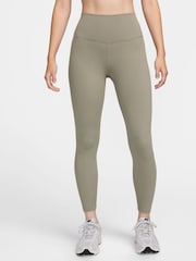 Nike Light Khaki One High Waisted 7/8 Leggings - Image 1 of 7