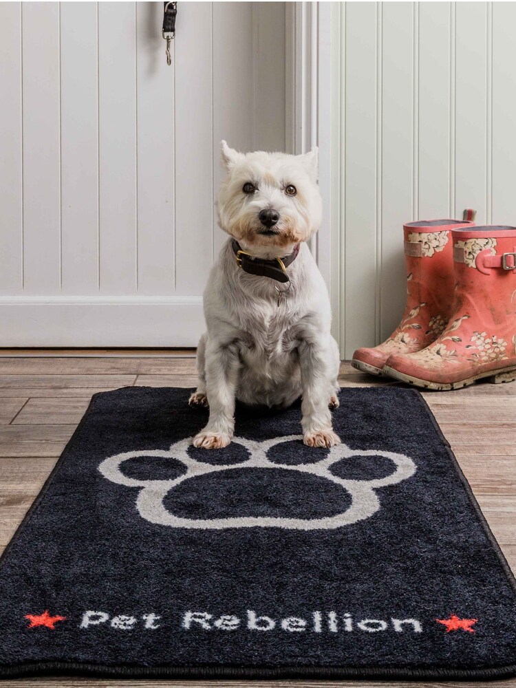 Pet Rebellion Black Stop Muddy Paws Absorbent Machine Washble Pet Rug - Image 1 of 1