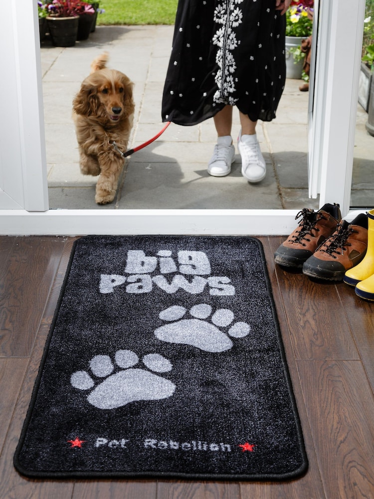 Pet Rebellion Black Stop Muddy Paws XL Absorbent Machine Washble Pet Barrier Rug - Image 1 of 1