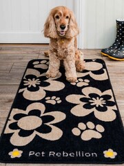 Pet Rebellion Black Stop Muddy Paws XL  Absorbent Machine Washble Pet Rug - Image 1 of 1