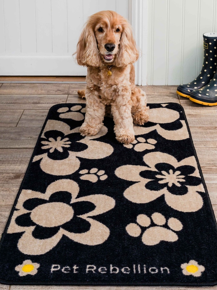 Pet Rebellion Black Stop Muddy Paws XL Absorbent Machine Washble Pet Rug - Image 1 of 1 Pet Rebellion Black Stop Muddy Paws XL Absorbent Machine Washble Pet Rug - Image 1 of 1
