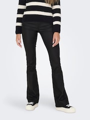 ONLY Black Blush Mid Waist Flared Jeans With Super Stretch - Image 1 of 5