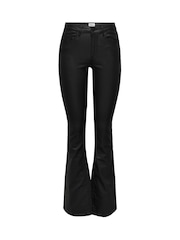 ONLY Black Blush Mid Waist Flared Jeans With Super Stretch - Image 4 of 5