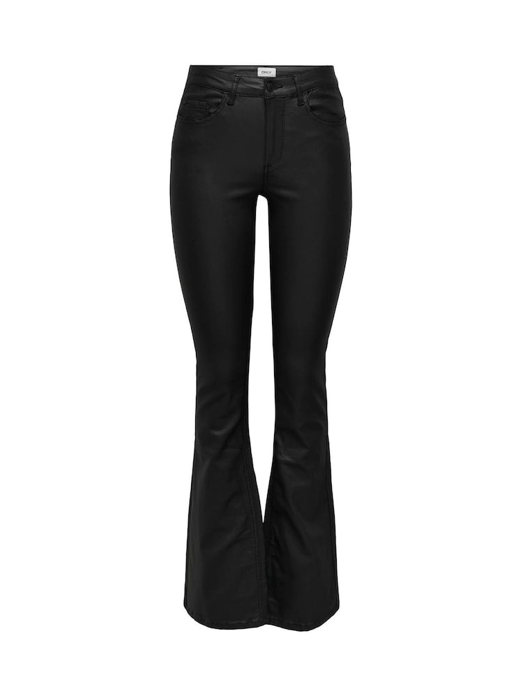 ONLY Black Blush Mid Waist Flared Jeans With Super Stretch - Image 4 of 5