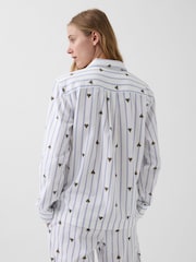 White & Blue Brannan Bear Stripe - Gap Softest Flannel Pyjamas Top - Bild 2 von 4