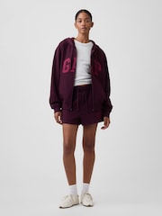 bordeaux - Sweat à capuche Gap zippé à logo décontracté - Image 4 de 5