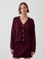 Burgunderrot - Gap Oversized-Strickjacke - Bild 1 von 4