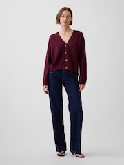 Burgunderrot - Gap Oversized-Strickjacke - Bild 3 von 4