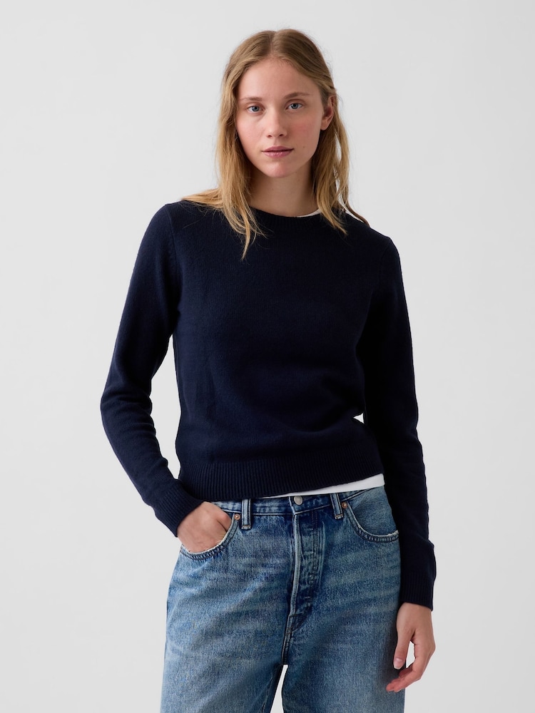Gap Navy CashSoft Crew Jumper - Image 1 of 4 Gap Navy CashSoft Crew Jumper - Image 1 of 4