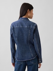 Gap Dark Wash Denim Fitted Shirt - Image 2 of 4