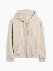 Crema/dorado - Sudadera de corte holgado con capucha, cremallera y logotipo de Gap - Imagen 5 de 5