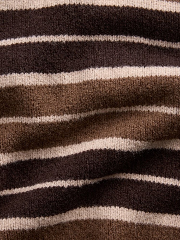Gap Brown/Black Stripe CashSoft Oversized V-Neck Jumper - Image 4 of 4 Gap Brown/Black Stripe CashSoft Oversized V-Neck Jumper - Image 4 of 4